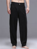 Men's Summer Casual Linen Wide Leg Straight Pants