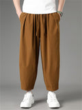 Men Japanese Style Ice Silk Quick Dry Baggy Harem Joggers Pants