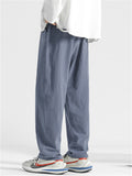 Mens Linen Cotton Drawstring Relaxed Fit Casual Carrot Pants