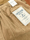 Men Japanese Style Drawstring Loose Fit Corduroy Pants