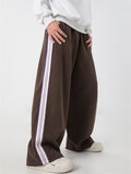 Male's High Street Side Striped Elastic Waist Casual Wide Leg Pants
