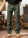 Men's Cozy Elastic Waist Casual Cargo Pants