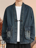 Mens' Japanese Style Retro Denim Cardigan Jacket