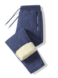 Plus Size Men's Casual Wear Winter Warm Fleece Lined Straight/Jogger Trousers