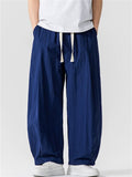 Men's Summer Japanese Style Drawstring Wide Leg Cargo Pants