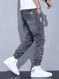 Men's Simple Plain Color Harem Jogger Jeans