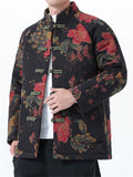 Men's Winter Chinese Style Floral Printed Cotton-padded Tangsuit Coat