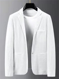 Men's 2Pcs Texture Single Breasted Lapel Pocket Solid Color Outfits