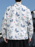 Men's Vintage Butterfly embroideried Long Sleeve Shirt