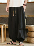 Men's Stylish Japanese Style Black Baggy Harem Bloomers Joggers Pants