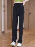 Women's Comfy Grunge Style High Waist Drape Regular Fit Casual Pants
