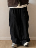 Mens Japanese Style Relaxed Fit Loose Utility Workwear Pants