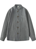 Men's Simple Chinese Style Ramine Stand Collar Tangsuit Shirts