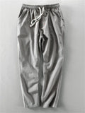 Men's Summer Japanese Style Drawstring Linen Blend Jogger Pants