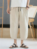 Men's Comfy Cotton Linen Cropped Pants for Summer