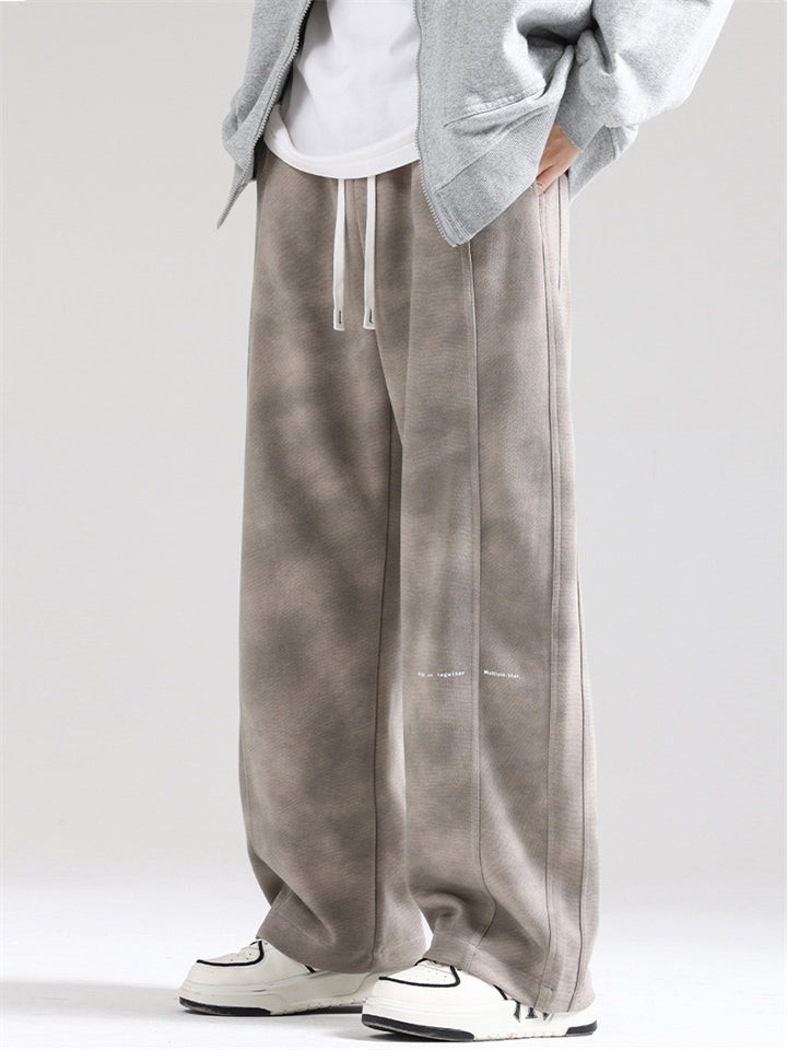 Men's Comfy Tie-dye Elastic Waist Wide Leg Straight Pants