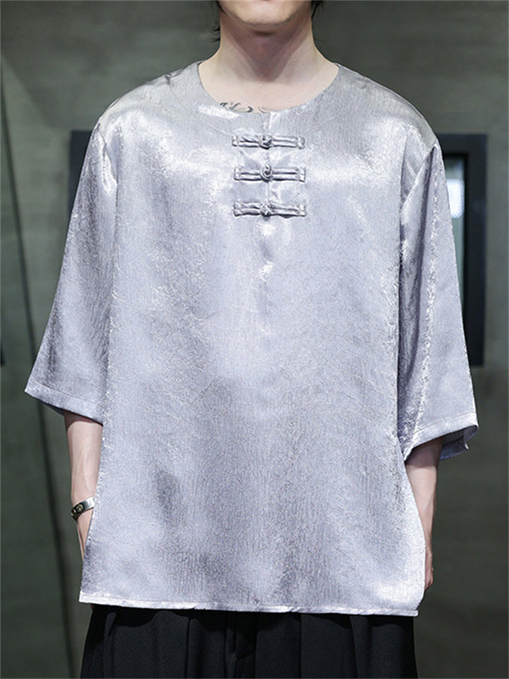 Men's Summer Chinese Style Cool Casual Half Sleeve Shirts