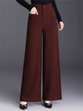 Women's Trendy High Waisted Wide Leg Dress Pants with Pockets