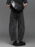 Japanese Style Retro Cotton Scimitar Cropped Jeans for Men