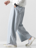 Men's Plus Size Casual Linen Straight-Leg Pants
