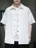 Men's Summer Casual Lapel Button Up Short Sleeve Shirts