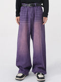 Men Wide Leg Jeans Baggy Fit Y2K Vintage Wash Denim Pants