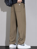 Men's Soft Comfortable Cotton Blend Loose Straight Leg Casual Pants