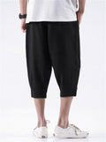 Men's Casual Cloud Print Drawstring Capri Pants