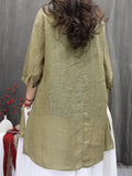 Women's Summer Retro Embroidery Loose Half Sleeve Shirts