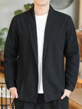 Casual Men's Cotton Solid Color Long Sleeve Suit Jacket