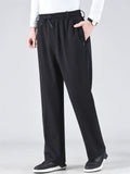 Men's Comfy Elastic Waist Straight Leg Casual Cotton Pants