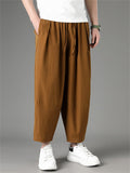 Men Japanese Style Ice Silk Quick Dry Baggy Harem Joggers Pants