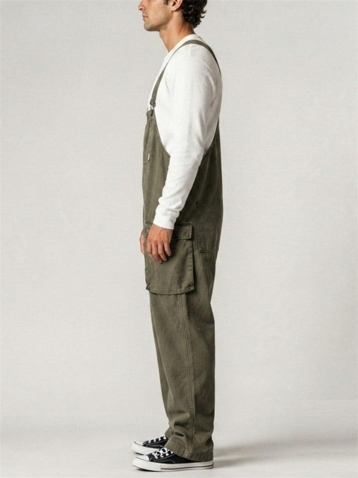 Mens Multi Pocket Tactical Cargo Bib Overalls Workwear Jumpsuit