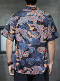 Men's Summer Cool Chinese Style Printed Frog Button TangSuit Shirts
