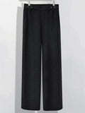 Comfy Straight Wide Leg Pants for Men with High Waist and Button Details