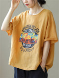 Summer Loose Casual Let's Play Print T-Shirt for Women