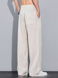 Mens Drawstring Loose Wide Leg Lyocell Summer Pants