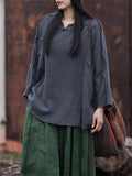 Women's Loose Comfy Batwing Sleeve Chinese Style Shirts