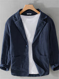 Casual Men's Long Sleeve Ramine Lapel Suit Jacket