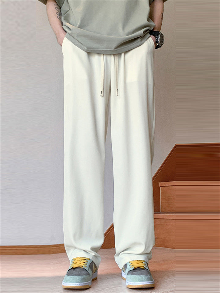 Men's Summer Cool Elastic Waist Loose Fit Drape Casual Pants