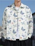 Men's Vintage Butterfly embroideried Long Sleeve Shirt