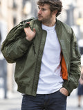 Men Casual Zip Up MA 1 Military Bomber Flight Jacket