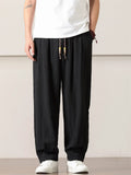 Men's Chinese Style Simple Casual Baggy Linen Blend Harem Pants
