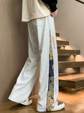 Men's Bears Pattern Loose Fit Straight Casual Pants