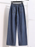 Women's Summer Cool Solid Color Elastic Waist Drawstring Pants