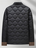 Men's Chinese Style Contrast Cuff Quilted Down Coat