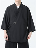 Summer Chinese Zen Style Slant Placket Casual Shirts for Men