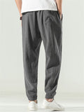 Men's Retro Texture Print Drawstring Jogger Pants