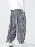 Men's Comfy Autumn Velvet Wrinkled Elastic Waist Drawstring Pants