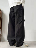 Men's Streetwear Style Loose Fit Utility Cargo Pants with Pockets
